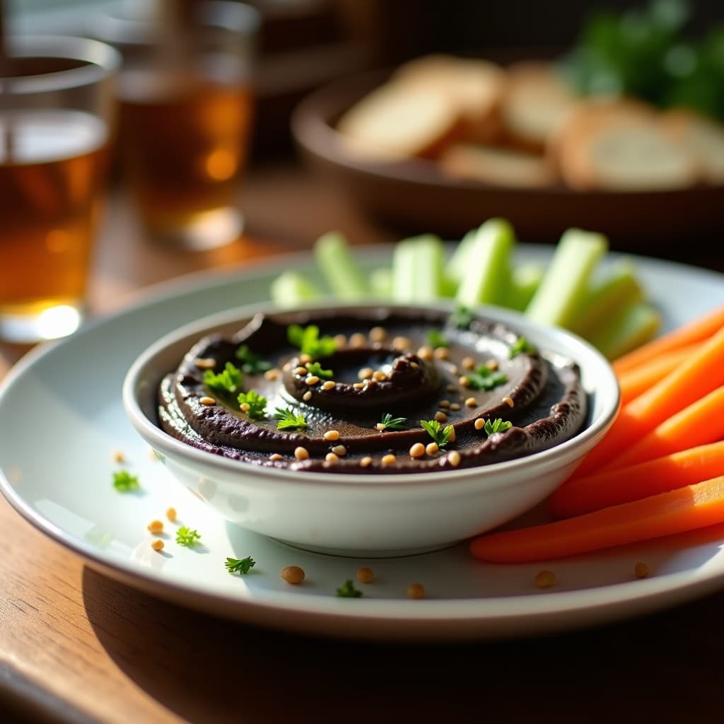 Dips de Garbanzos Negros y Tahini con Crudités de Apio y Zanahoria: Receta Vegana para Tupper