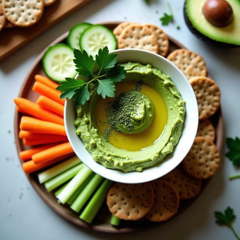 Dips de Hummus Verde con Espirulina y Aguacate: Aperitivo Vegano y Detox