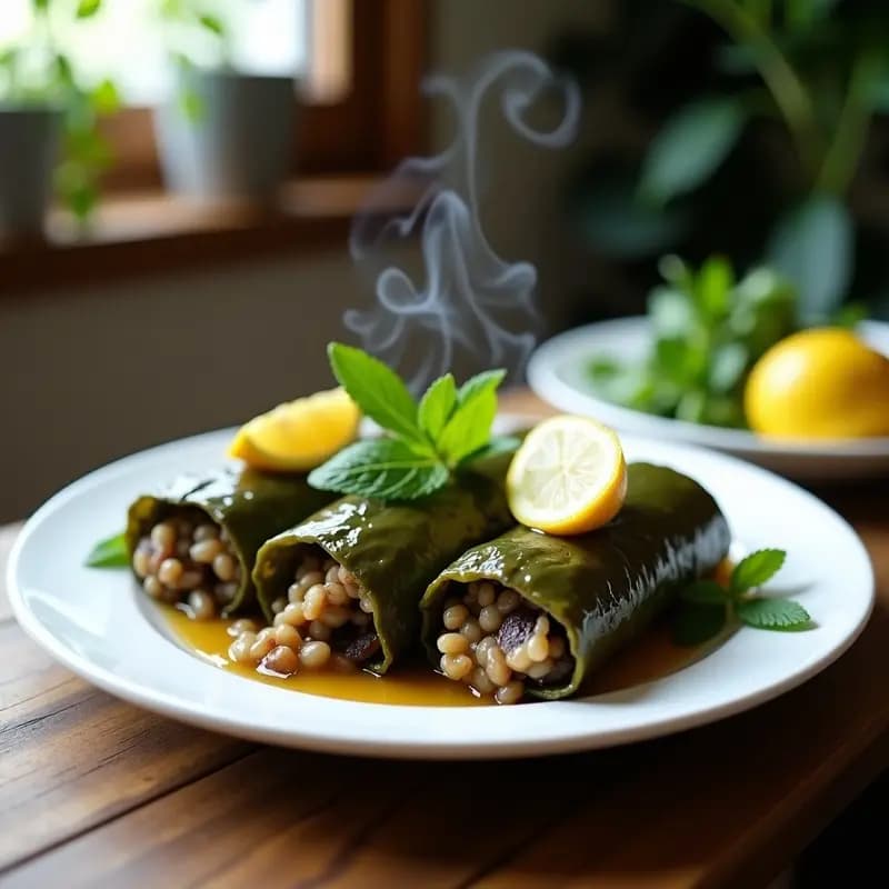 Dolma Armenio Relleno de Arroz Salvaje y Champiñones: Receta Vegana al Vapor en 30 Minutos