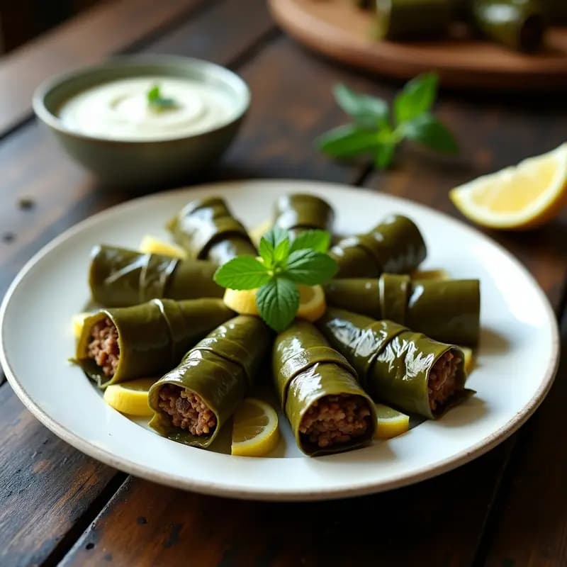 Dolma de Hojas de Parra con Arroz y Carne Picada: Receta Armenio-Turca Tradicional