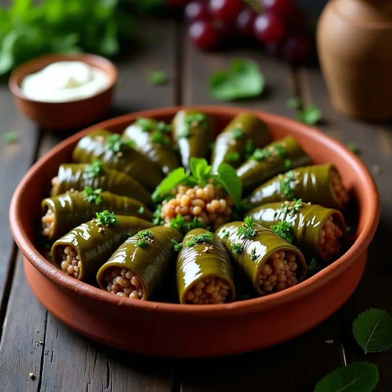 Dolma de Hojas de Parra Rellenas de Arroz y Cordero: Receta Armenia Tradicional en Olla