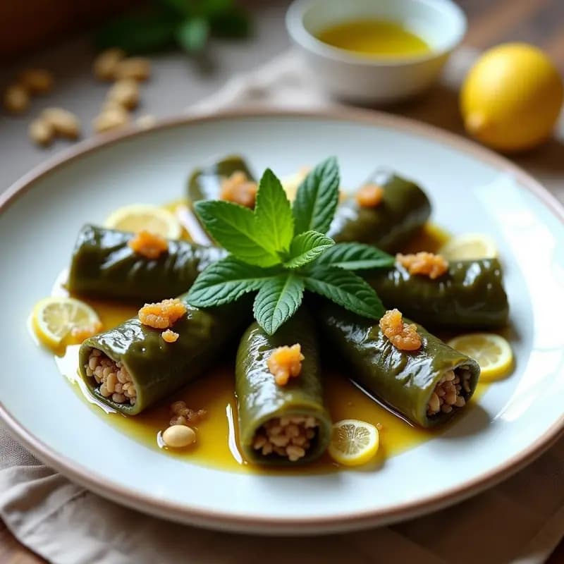 Dolma de Hojas de Parra con Arroz Integral y Pasas: Receta Armenio-Turca Vegana