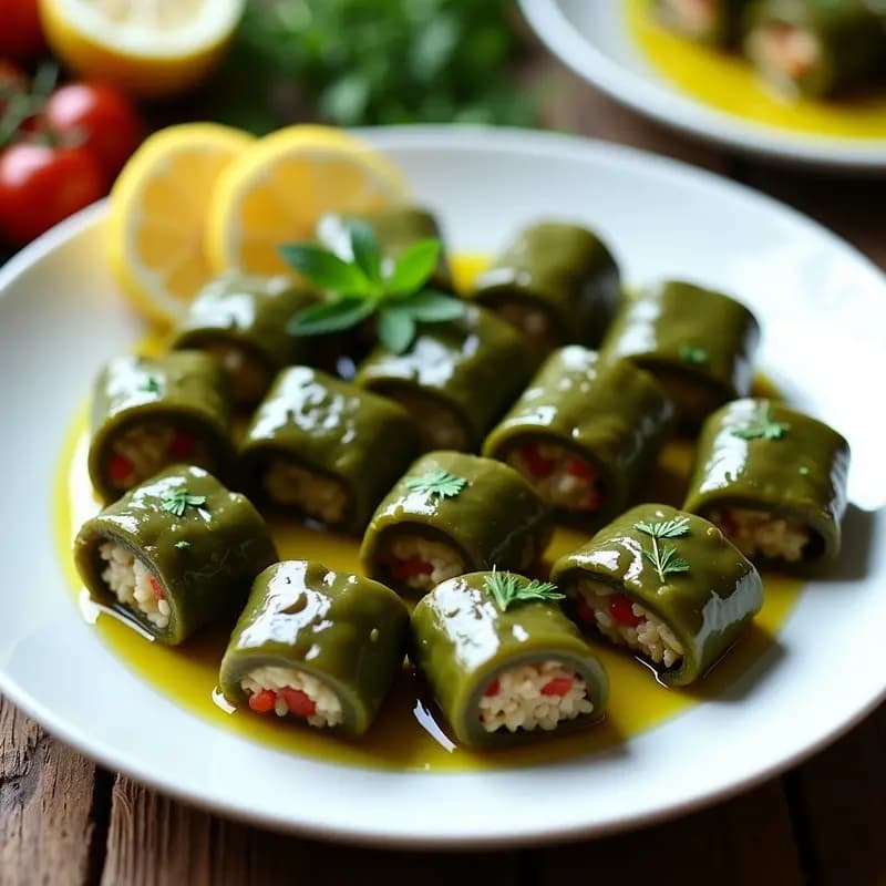 Dolma de Hojas de Parra con Arroz y Hierbas: Receta Armeniana en Olla Express