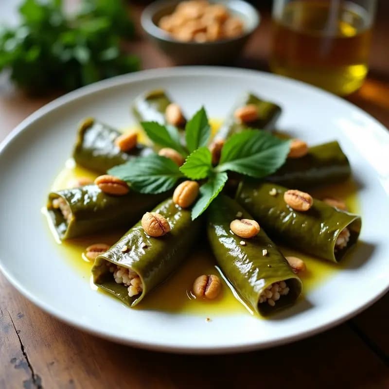 Dolma de Hojas de Parra con Arroz y Pasas: Aperitivo Armenio Vegano y Sin Gluten