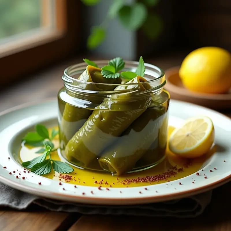 Dolma de Hojas de Parra con Arroz y Hierbas: Receta Armena Vegana y en Conserva