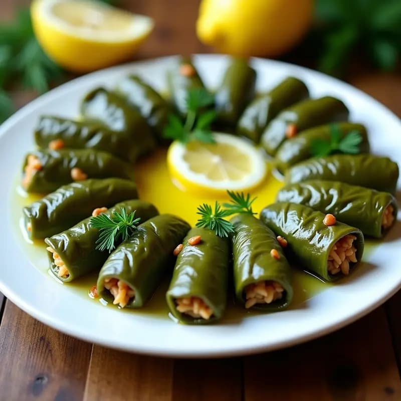 Dolmades de Arroz Basmati y Hierbas Frescas: Entrante Griego Sin Carne