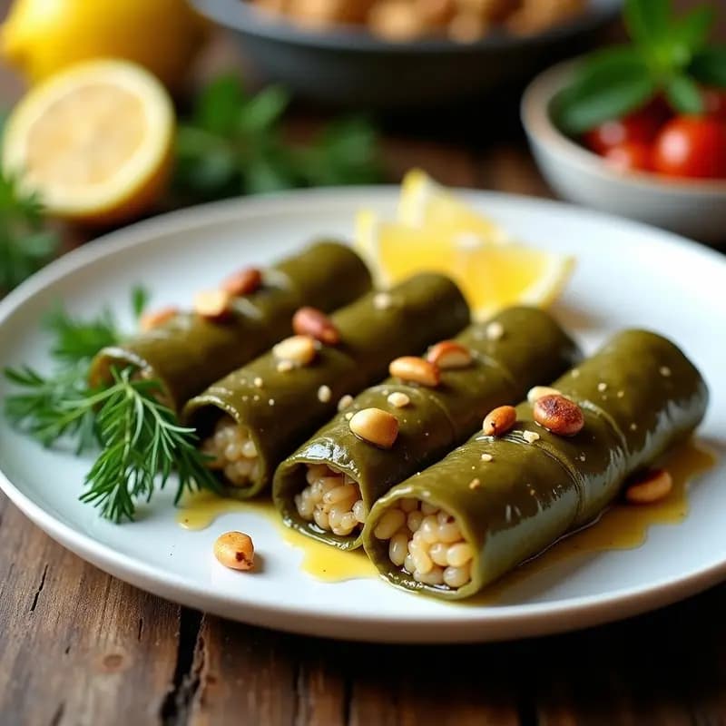Dolmades de Hoja de Parra Rellenos de Arroz Salvaje y Piñones: Receta Griega Adaptada a Airfryer