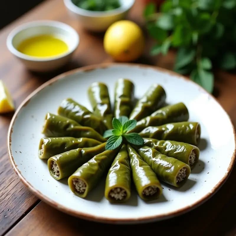 Dolmades de Viñedos con Arroz Salvaje y Hierbas: Aperitivo Griego Sin Gluten