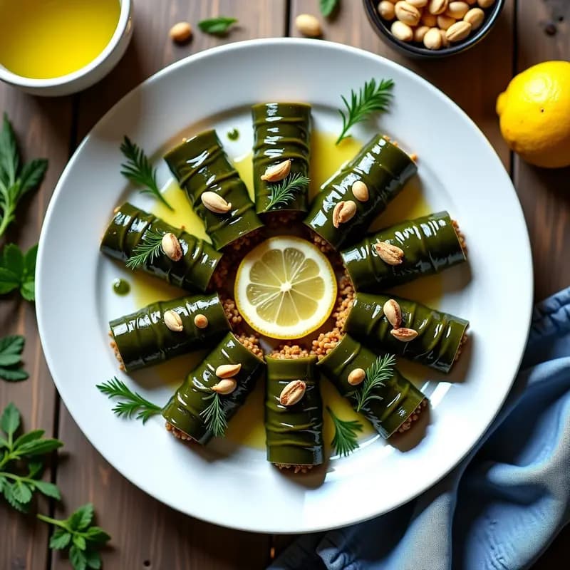 Dolmades de Arroz Salvaje y Piñones: Entrante Griego Vegano y Sin Lactosa