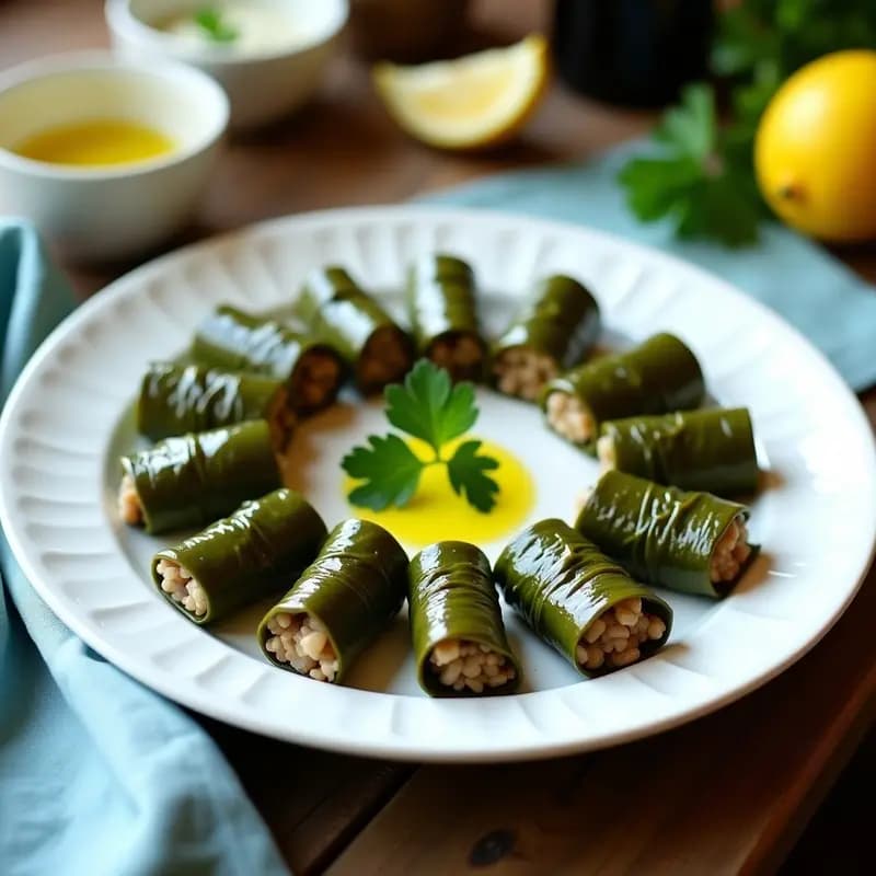 Dolmades de Arroz Silvestre y Champiñones: Receta Griega Vegana en Hoja de Parra