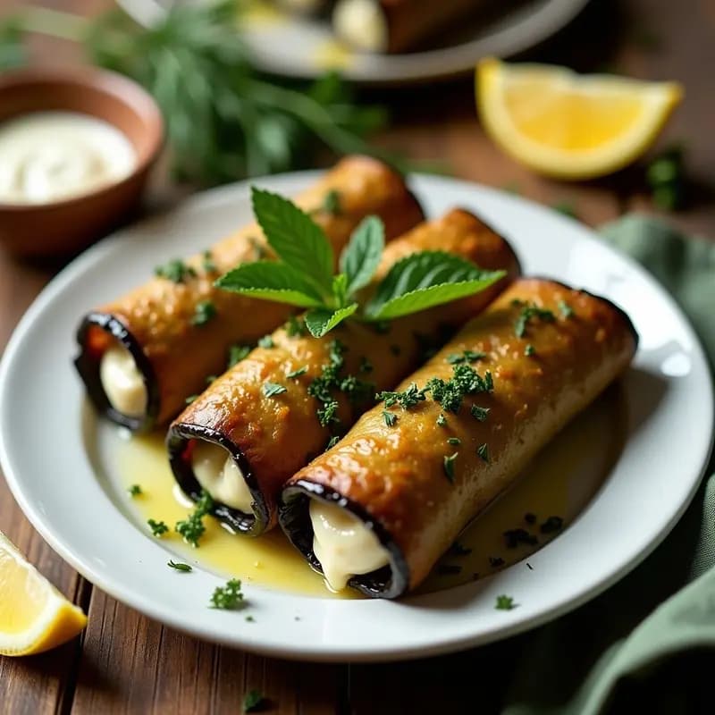 Dolmades Griegos de Berenjena y Queso Vegano: Receta en Airfryer Bajo en Carbohidratos