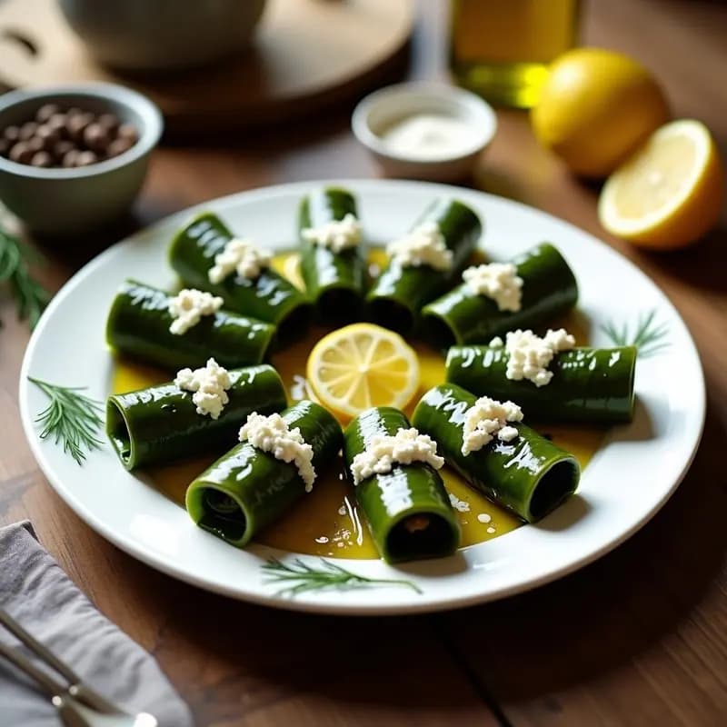 Dolmades de Espinaca y Queso Feta: Receta Griega Sin Carne en Olla Exprés