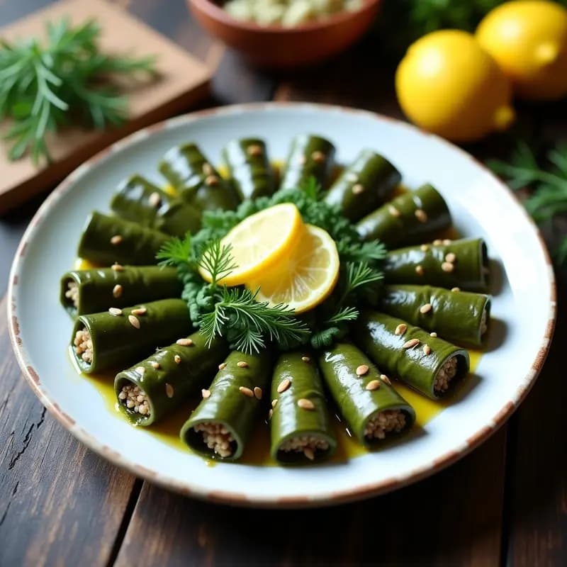 Dolmades Griegos Rellenos de Espinacas y Arroz Salvaje: Receta Vegetariana con Limón y Eneldo