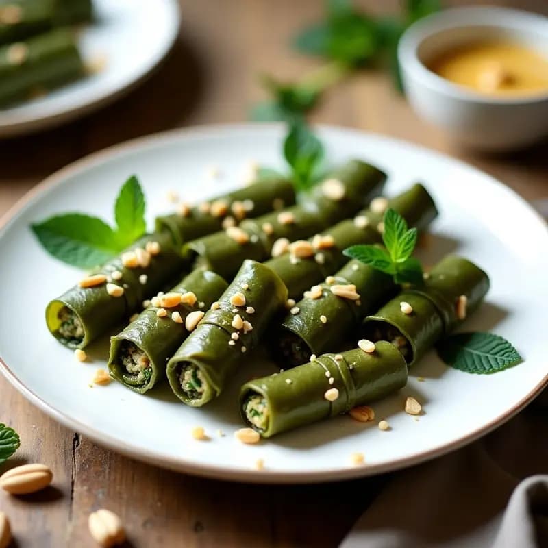 Dolmades de Espinacas y Piñones: Rollos Griegos Veganos en Olla Exprés