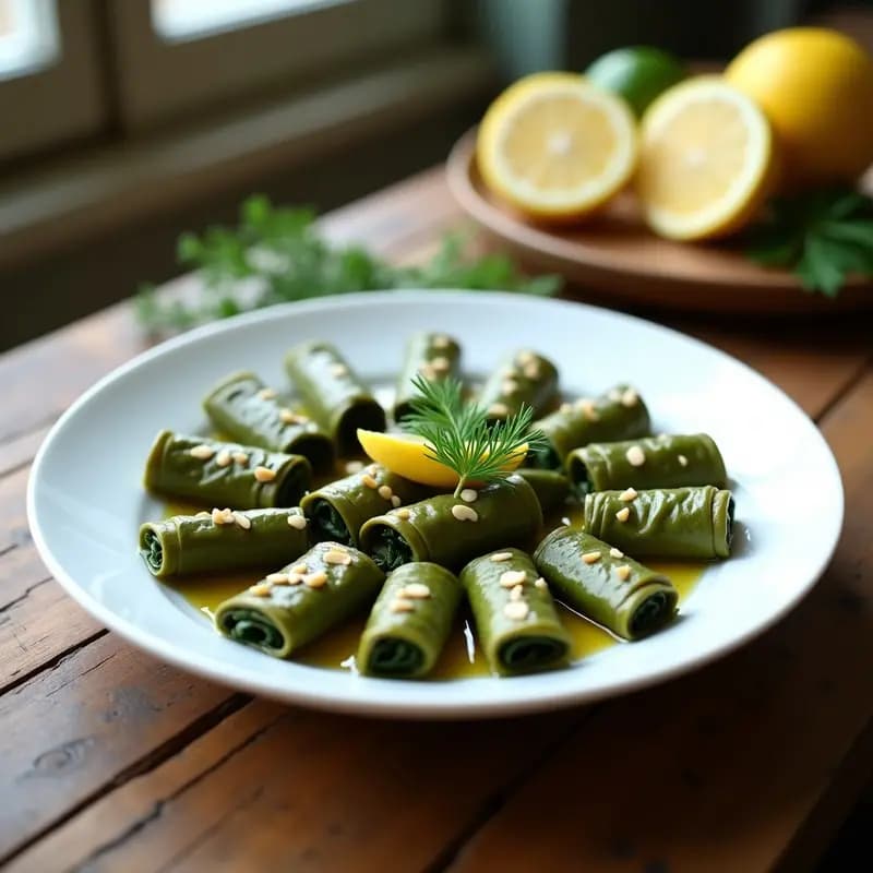 Dolmades de Espinacas y Piñones: Rollitos Griegos Veganos con Limón y Eneldo