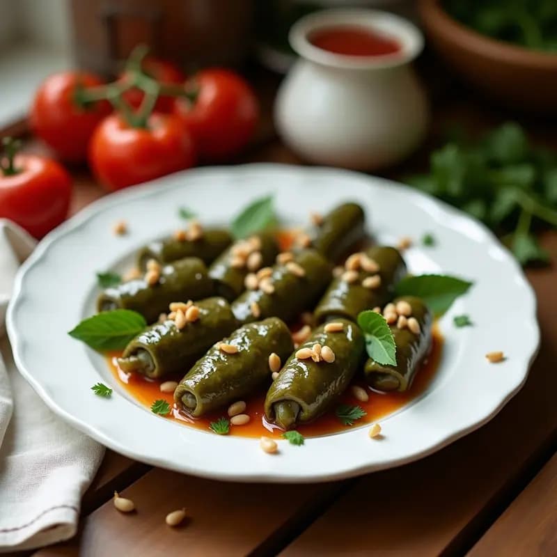 Dolmades Griegos Rellenos de Espinacas y Piñones: Hojas de Parra al Estilo Mediterráneo