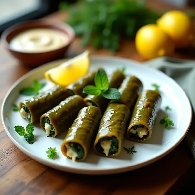 Dolmades de Espinacas y Queso Vegano: Receta Griega Sin Carne en Airfryer