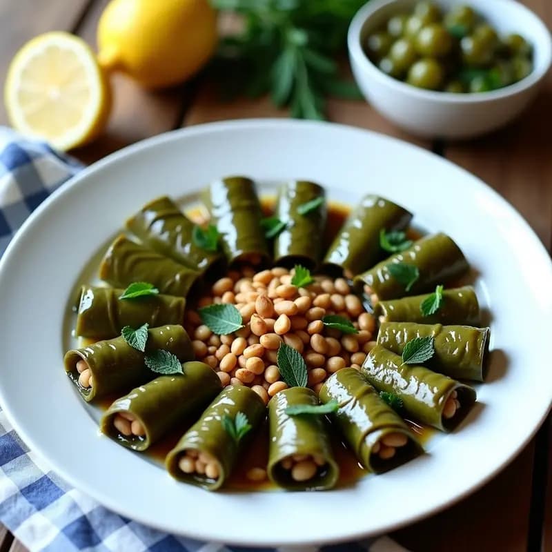 Dolmades de Hoja de Parra con Arroz Integral y Piñones: Aperitivo Griego en Olla Exprés