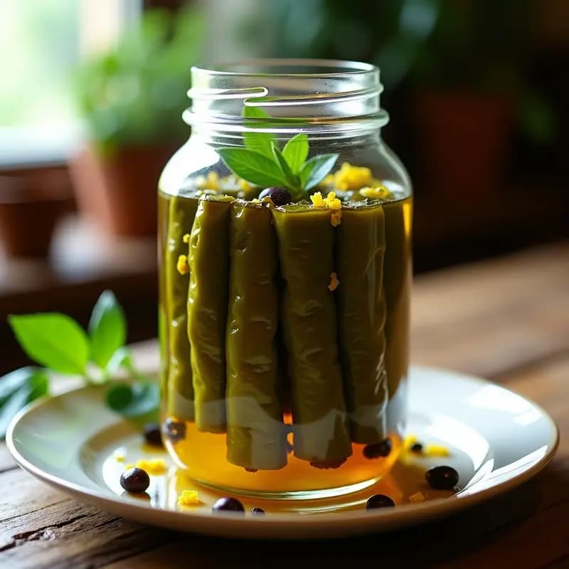 Dolmades Griegos con Hojas de Parra: Rellenos de Arroz y Hierbas en Conserva Casera