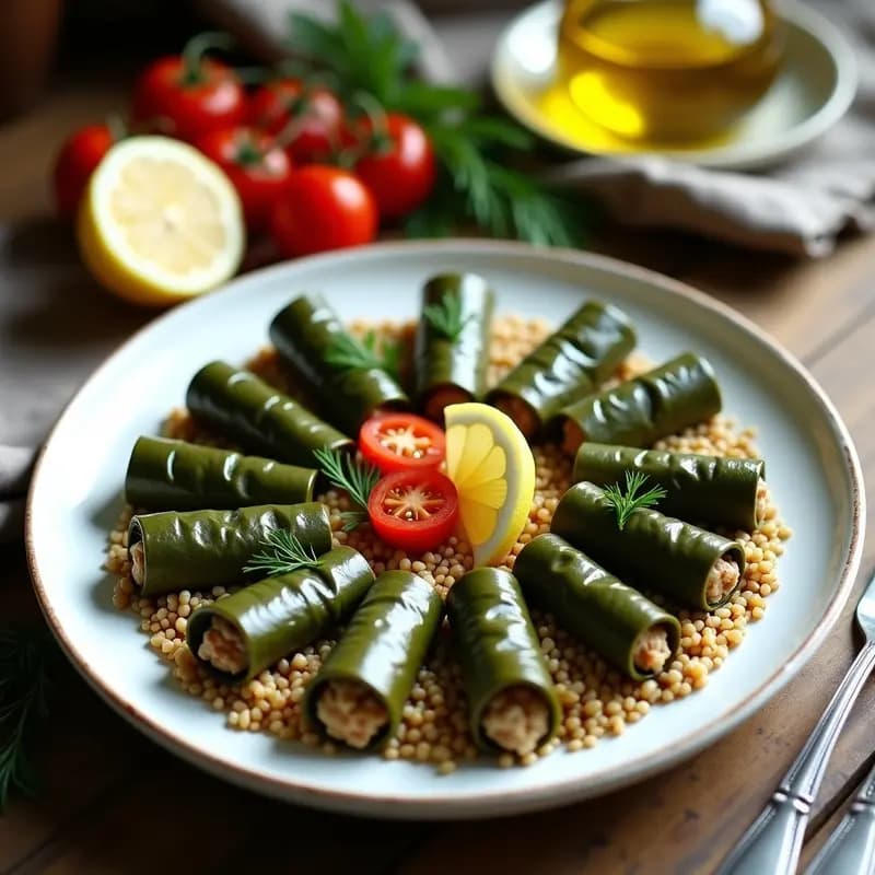 Dolmades Griegos con Hojas de Parra y Arroz Integral: Receta Vegana y Sin Gluten