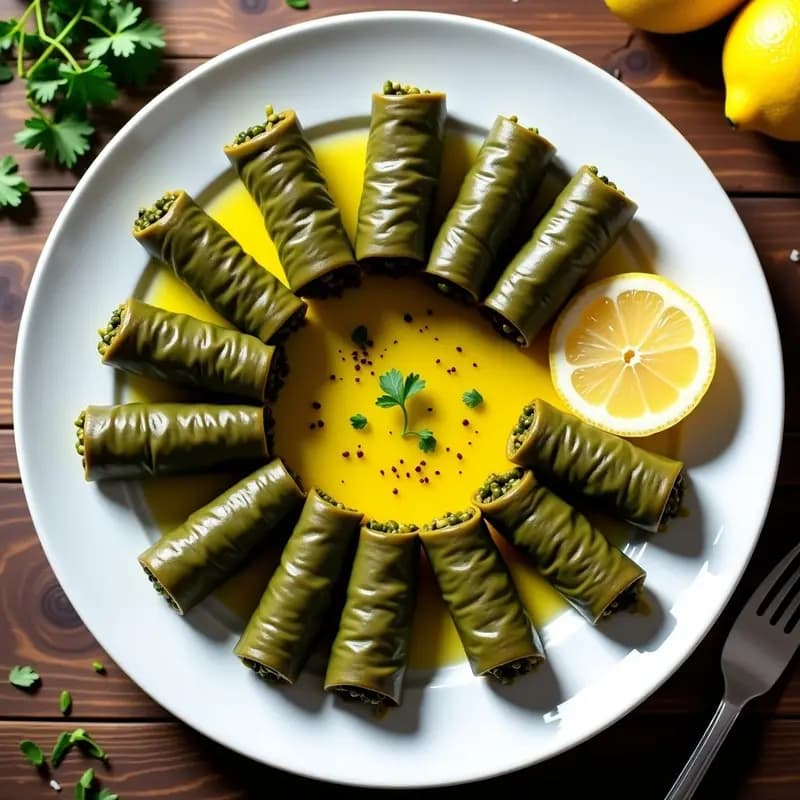 Dolmades de Hojas de Parra con Arroz y Piñones: Entrante Griago Tradicional en 30 Minutos