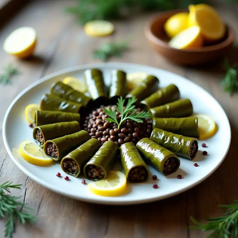 Dolmades de Hojas de Parra con Lentejas y Limón: Receta Griega Vegana y Fresca