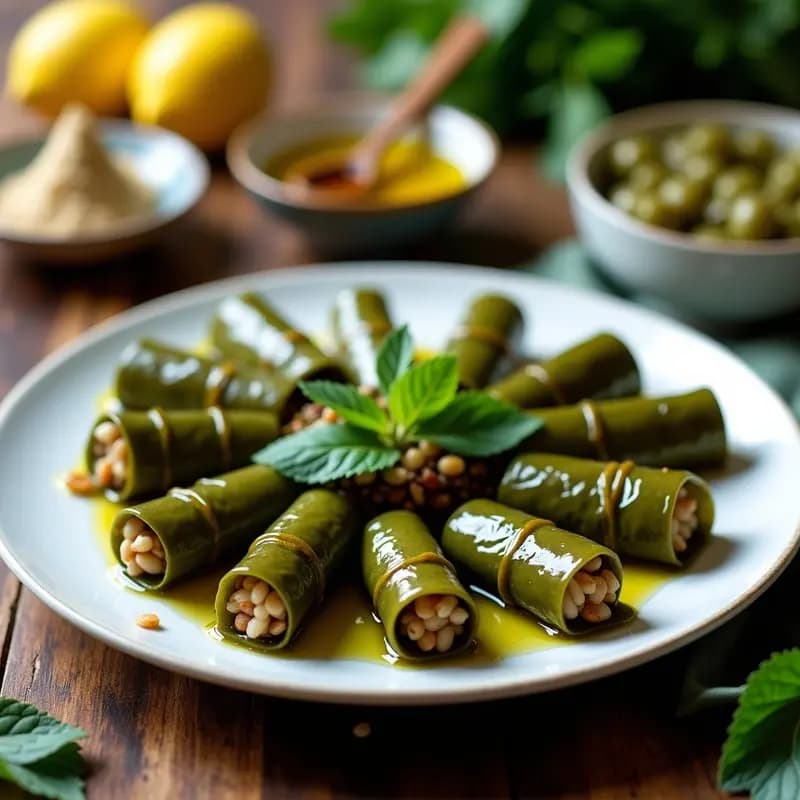 Dolmades de Hojas de Vid con Arroz Salvaje y Piñones: Aperitivo Griego en Olla Express