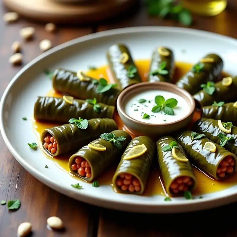 Dolmades de Hojas de Vid con Lentejas Rojas: Receta Griega Vegana y en Olla Lenta