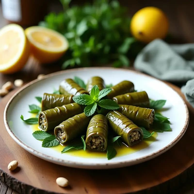 Dolmades de Hojas de Vid Rellenas de Arroz y Hierbas: Entrante Griego Sin Gluten