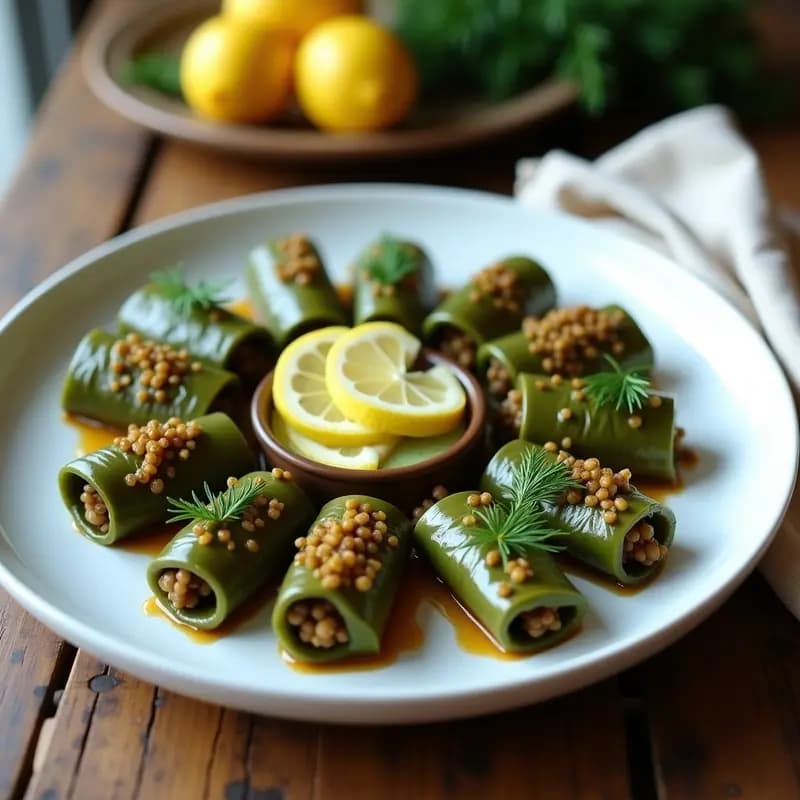 Dolmades de Lentejas Rojos y Arroz Basmati: Rollitos Griegos Veganizados en 25 Minutos