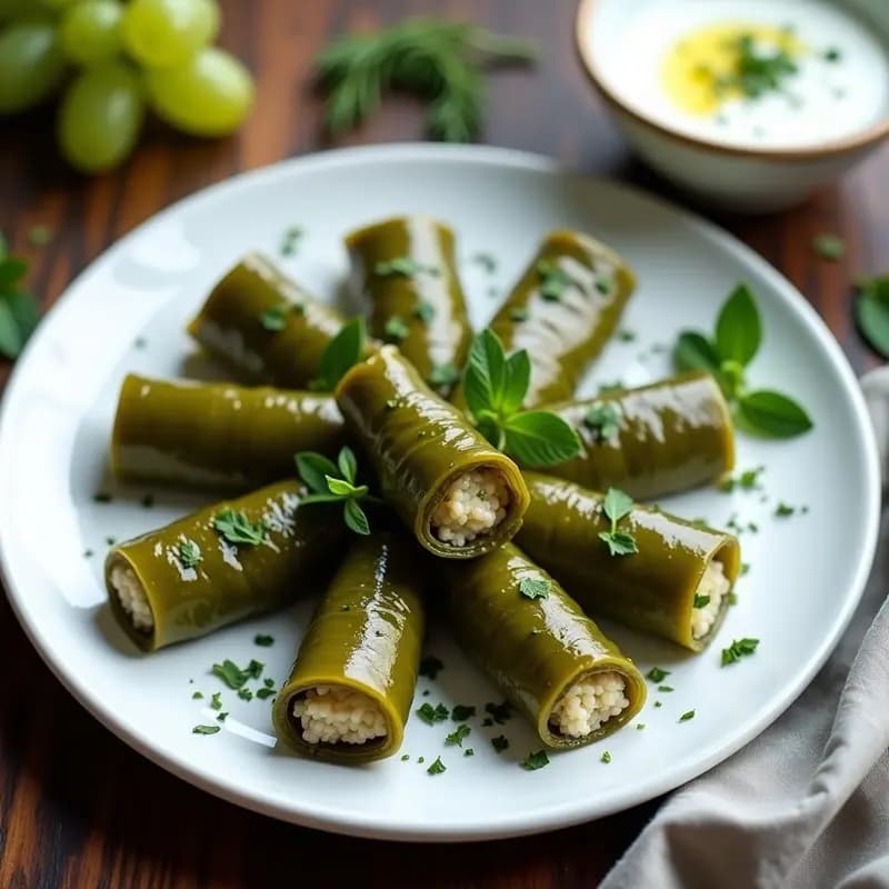 Dolmades Griegos de Uva con Arroz y Hierbas Aromáticas: Receta Vegana al Vapor
