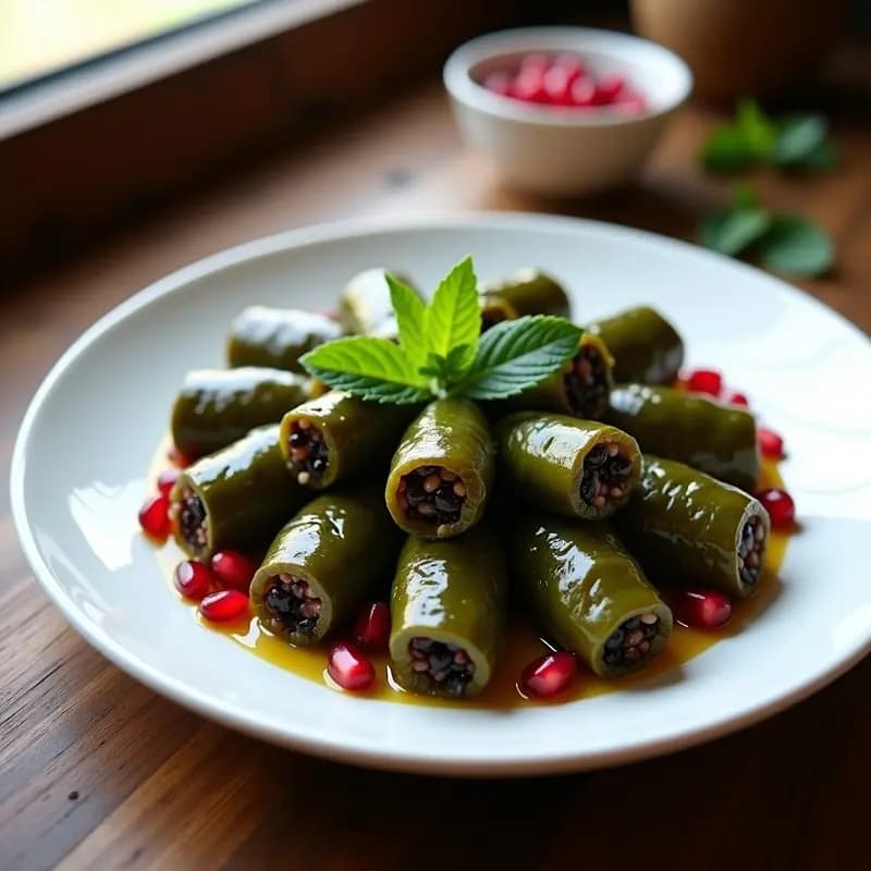 Dolmades de Uva y Arroz Salvaje: Hojas de Parra Rellenas con Toque Dulce Ácido