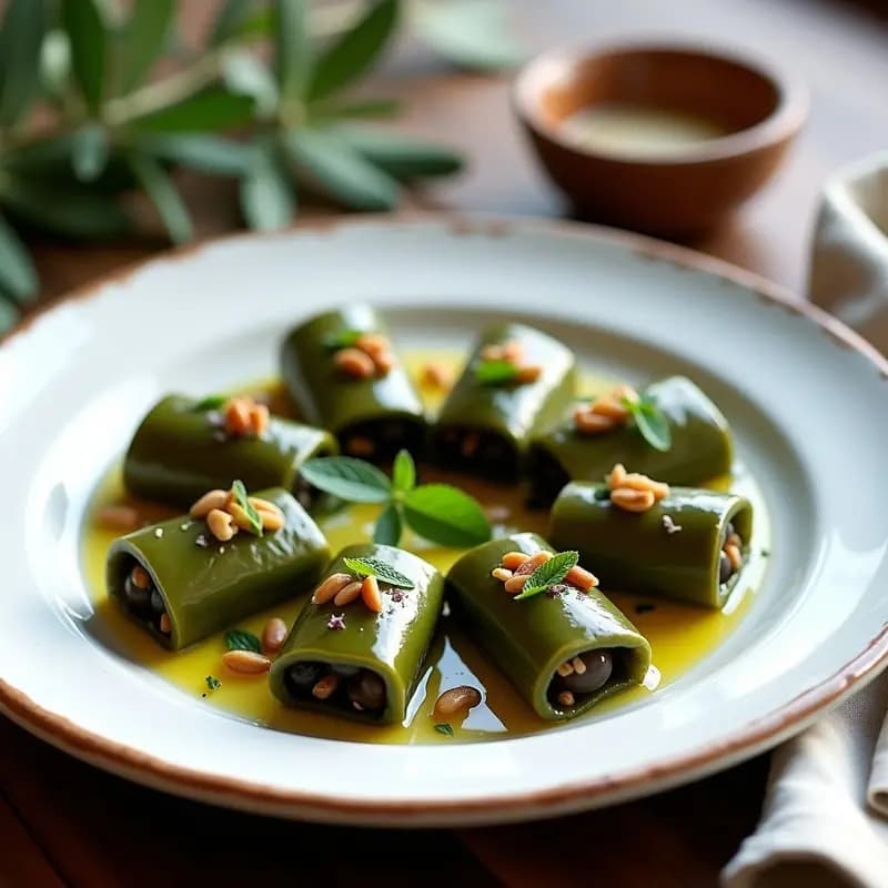 Dolmades de Uva y Piñones: Entrante Griego en 20 Minutos con Toque Dulce-Salado
