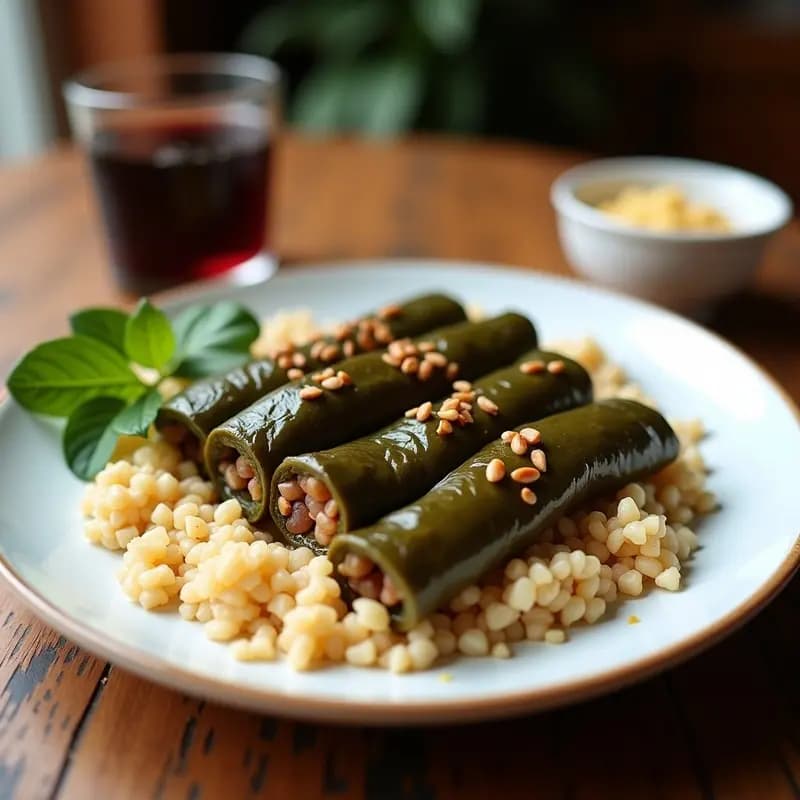 Dolmades de Uvas y Arroz Basmati: Rollitos Griegos Dulces y Salados Sin Horno
