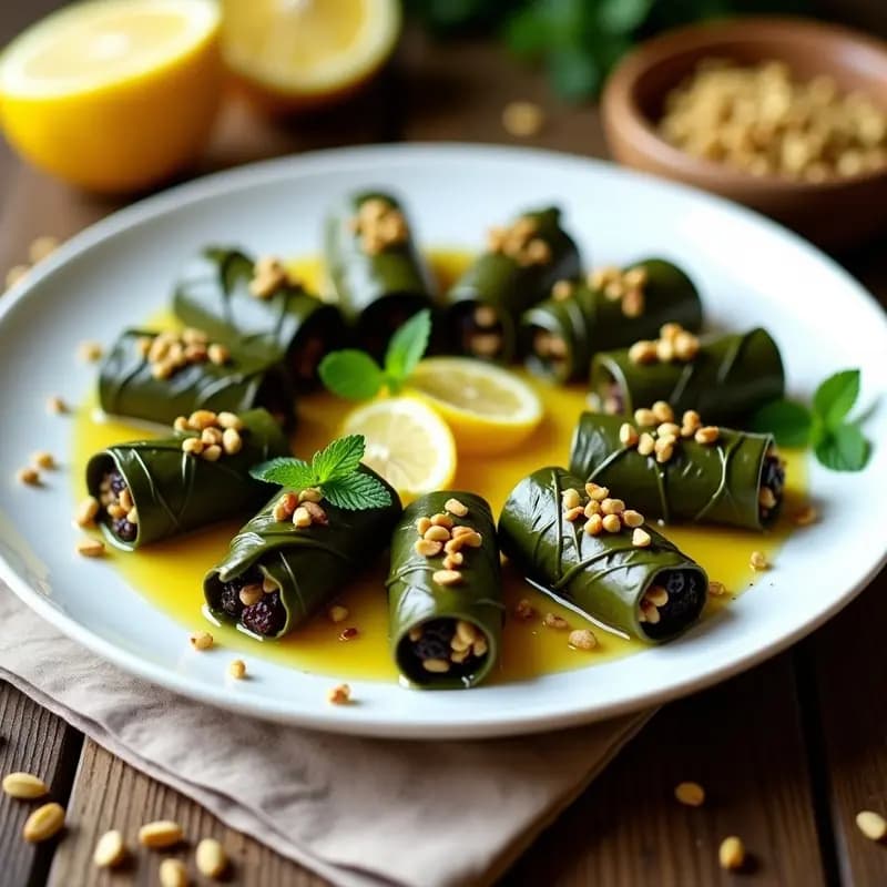 Dolmades de Uvas y Arroz Salvaje: Receta Griega Vegana con Toque Dulce