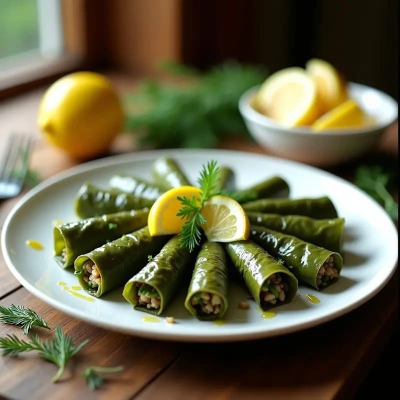 Dolmades Griegos de Vinograd y Arroz con Limón: Receta Tradicional al Vapor