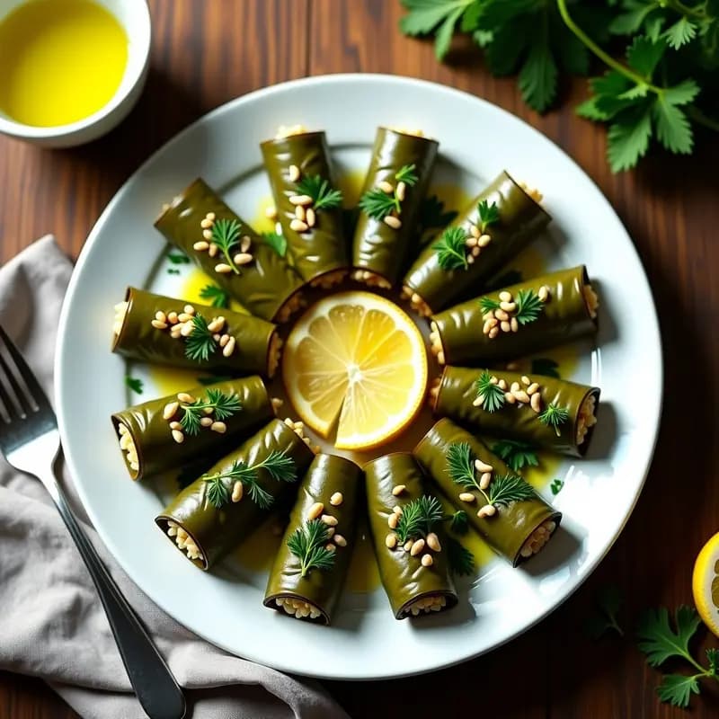 Dolmas de Arroz y hierbas con Limón y Aceite de Oliva: Receta Griega en Olla Express