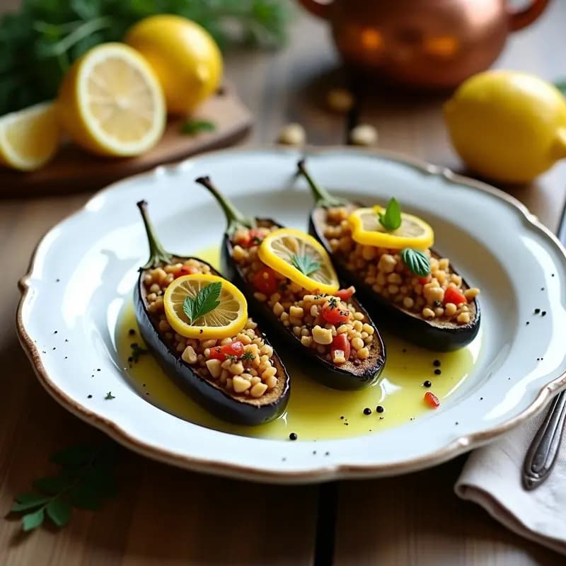 Dolmas Armenios de Berenjena y convenience con Limón: Entrante Sin Carne en 20 Minutos