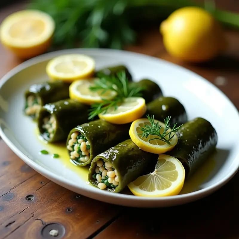 Dolmas de Espinacas y Arroz Salvaje: Entrante Armenio Vegano con Limón y Eneldo
