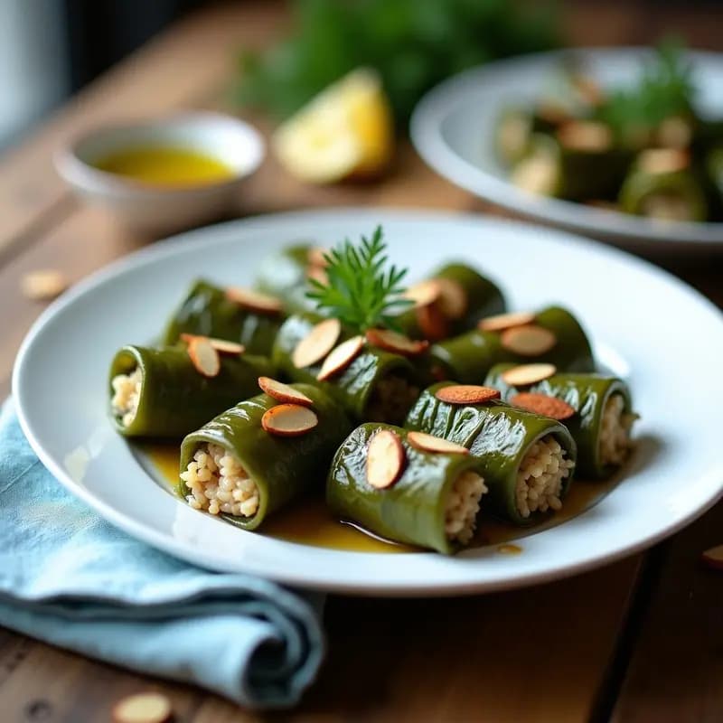 Dolmas de Hoja de Parra Rellenos de Arroz y Hierbas: Aperitivo Griego en 30 Minutos
