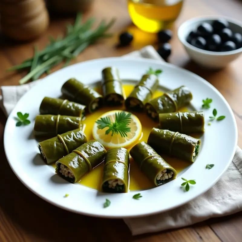 Dolmas de Hojas de Parra con Arroz y Hierbas: Receta Griega Sin Carne en Thermomix