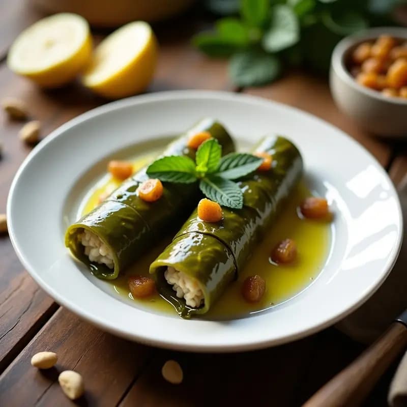 Dolmas de Hojas de Vid con Arroz Integral y Uvas Pasas: Receta Armenica Vegana