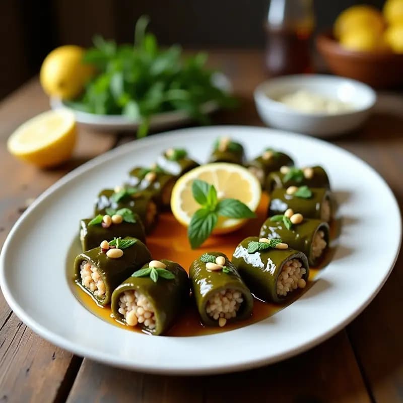 Dolmas de Hojas de Vid con Arroz Basmati y Piñones: Receta Armenia Vegana y en Olla Lenta