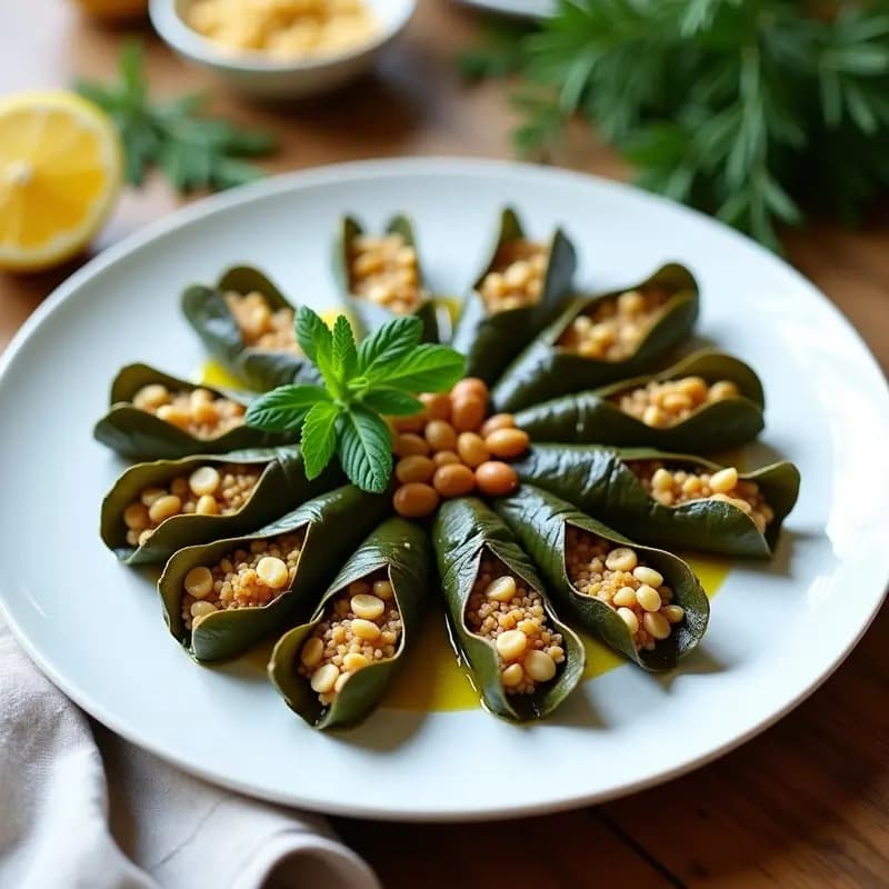 Dolmas de Hojas de Vid con Quinoa y Piñones: Receta Griega Sin Arroz y Alta en Fibra