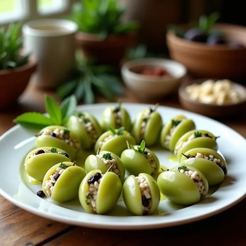 Dolmas de Uvas Rellenas de Arroz y Hierbas: Receta Griega sin Gluten