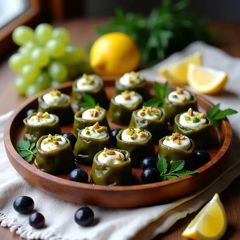 Dolmas de Uvas y Queso de Almendras: Receta Griega Vegana y Sin Horno