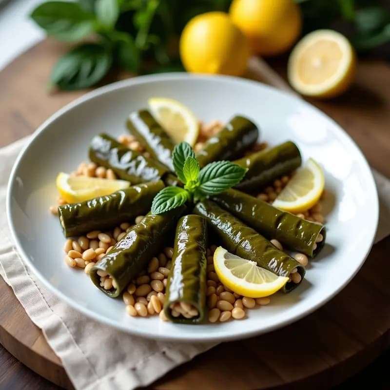 Dolmas de Viña con Arroz Salvaje y Piñones: Receta Griega Tradicional en Olla Lenta