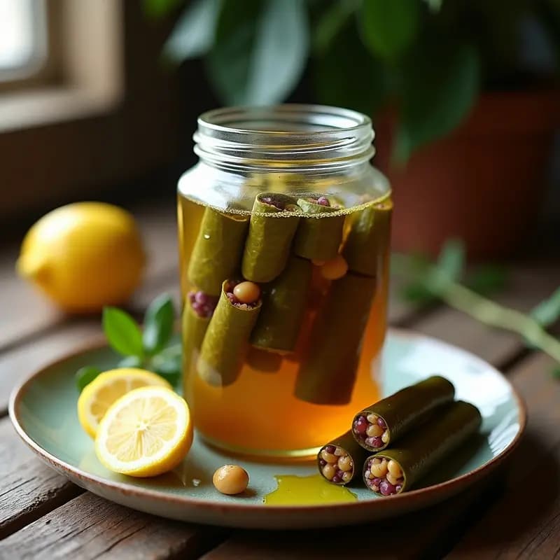 Dolmas de Vinagre y Limón: Receta Griega de Hojas de Parra en Conserva
