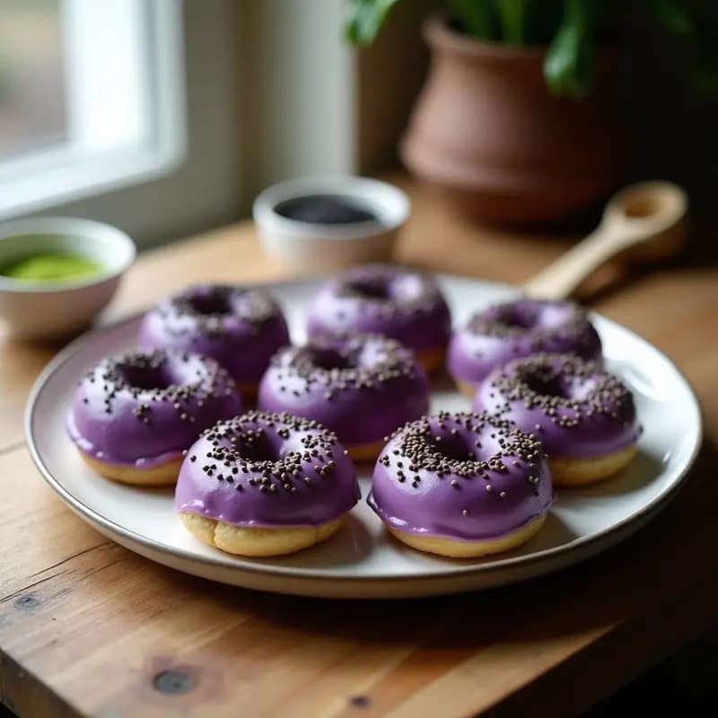 Donas de Batata Morada y Matcha: Postre Japonés Sin Gluten y Sin Azúcar