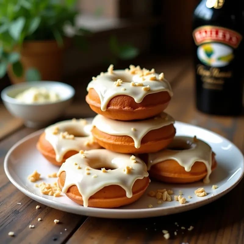 Donas Rellenas de Crema de Baileys y Cobertura de Chocolate Blanco: Postre Irlandés para Freír
